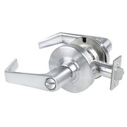 SCHLAGE Grade 2 Privacy Cylindrical Lock with Field Selectable Vandlgard, Saturn Lever, Non-Keyed, Satin Chr ALX40 SAT 626AM